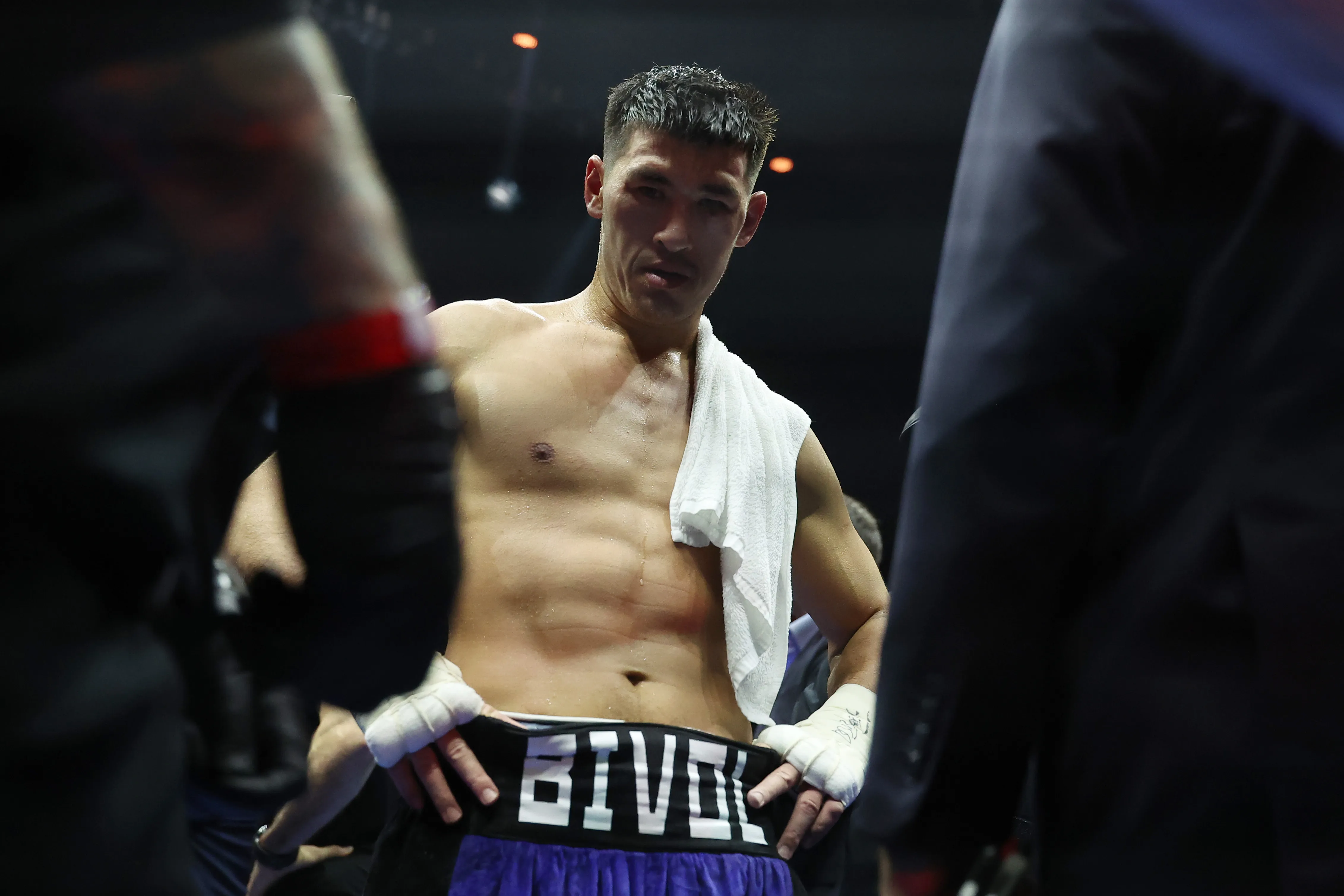 Dmitrii Bivol reacts following defeat to Artur Beterbiev