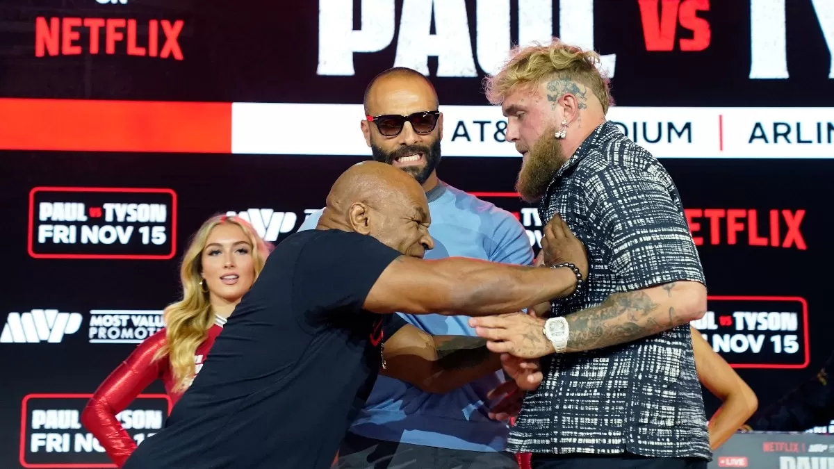 Watch: Mike Tyson punches Jake Paul in during heated face-off - India Today