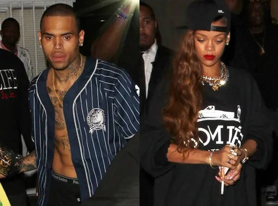 Rihanna and Chris Brown Leave L.A. Club Together