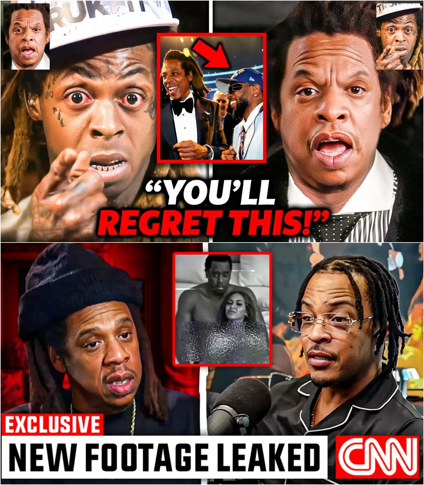 Cover Image for Jay-Z Confronts T.I. After Leaked Footage Allegedly Shows Him Sacrificing Beyoncé: A Shocking Showdown