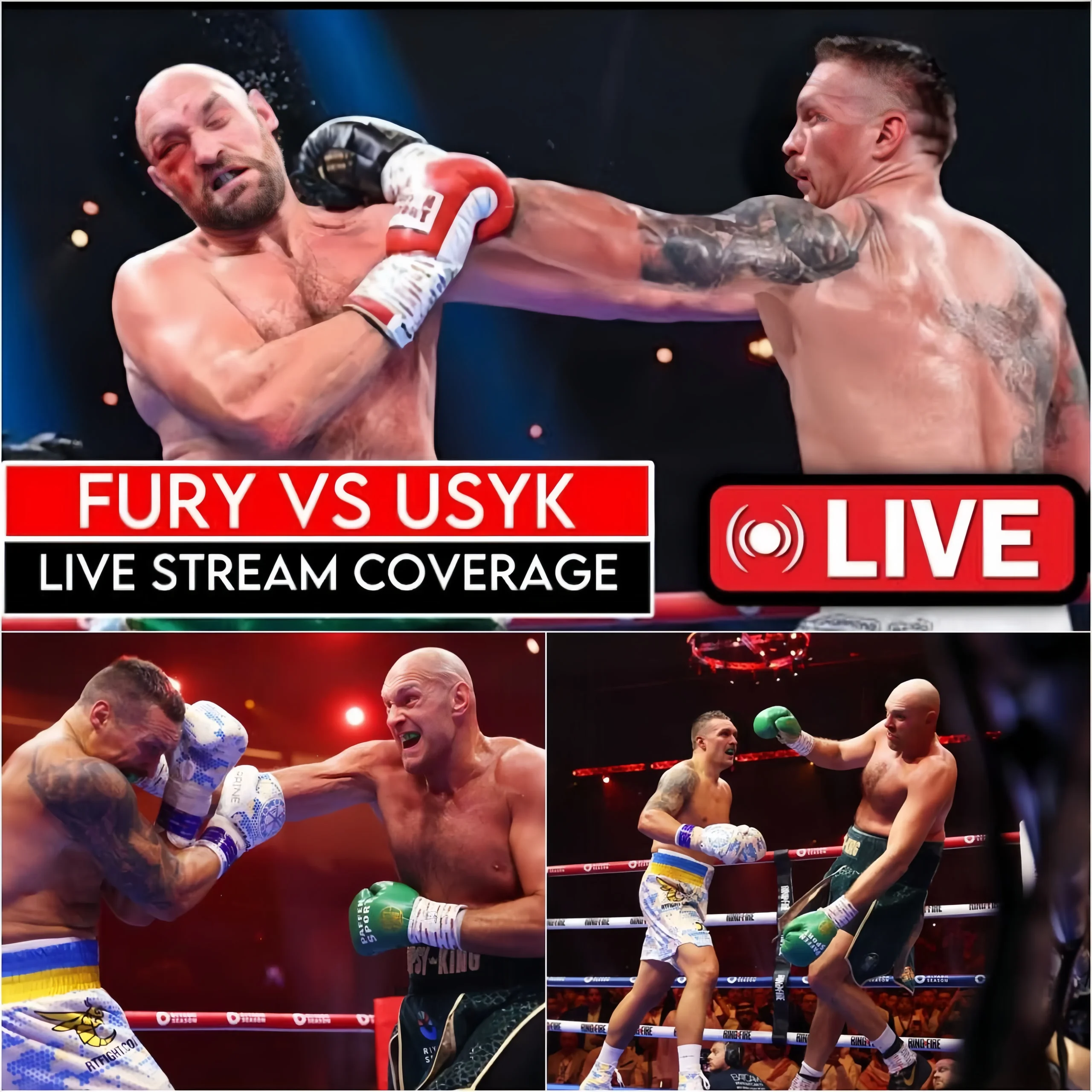 Cover Image for FULL FIGHT BOXING: REMATCH Between Tyson Fury VS Oleksandr Usyk (LIVESTREAM FREE)