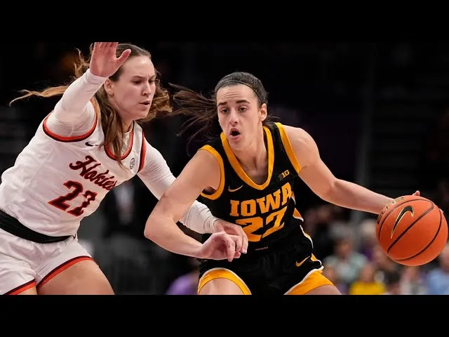 Caitlin Clark scores 44 points as No. 3 Iowa holds off No. 8 Virginia Tech  in neutral site game - YouTube