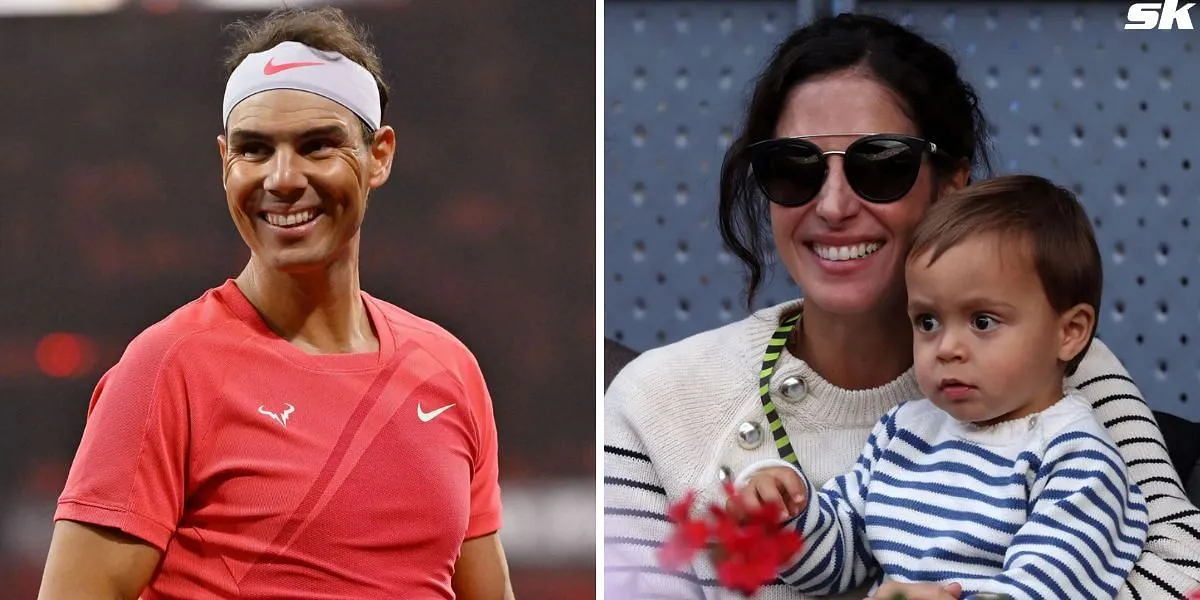 In Pictures: Rafael Nadal and baby son's identical excited reactions  delight his wife Maria Francisca Perello during Paris Olympics opening  ceremony